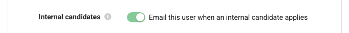 The Internal candidates switch on a user's Edit page, turned on