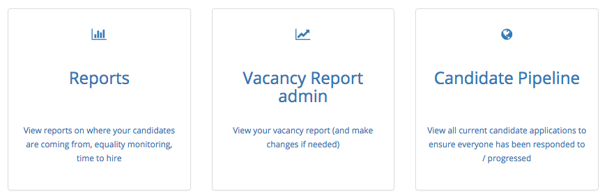 recruitment analytics and reports buttons