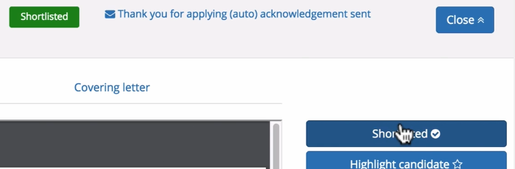 image shows how to shortlist the candidates for interview in the ATS